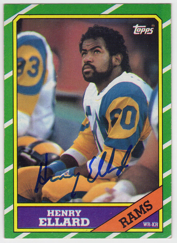 Henry Ellard Autographed Los Angeles Rams 1986 Topps Football Trading Card #79-Powers Sports Memorabilia