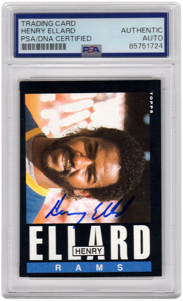 Henry Ellard Autographed Los Angeles Rams 1985 Topps Rookie Football Trading Card #80 - (PSA Encapsulated)-Powers Sports Memorabilia