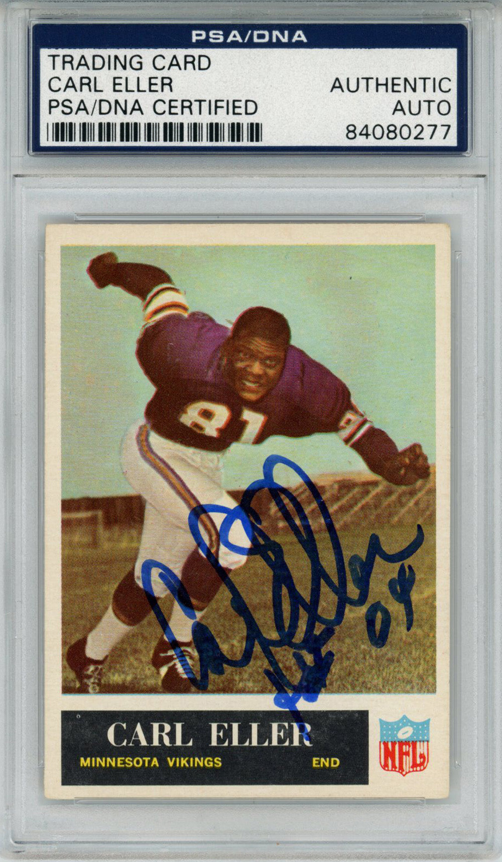 Carl Eller Minnesota Vikings Signed Card - 1965 Philadelphia #105 HOF PSA Slab PSA-Powers Sports Memorabilia