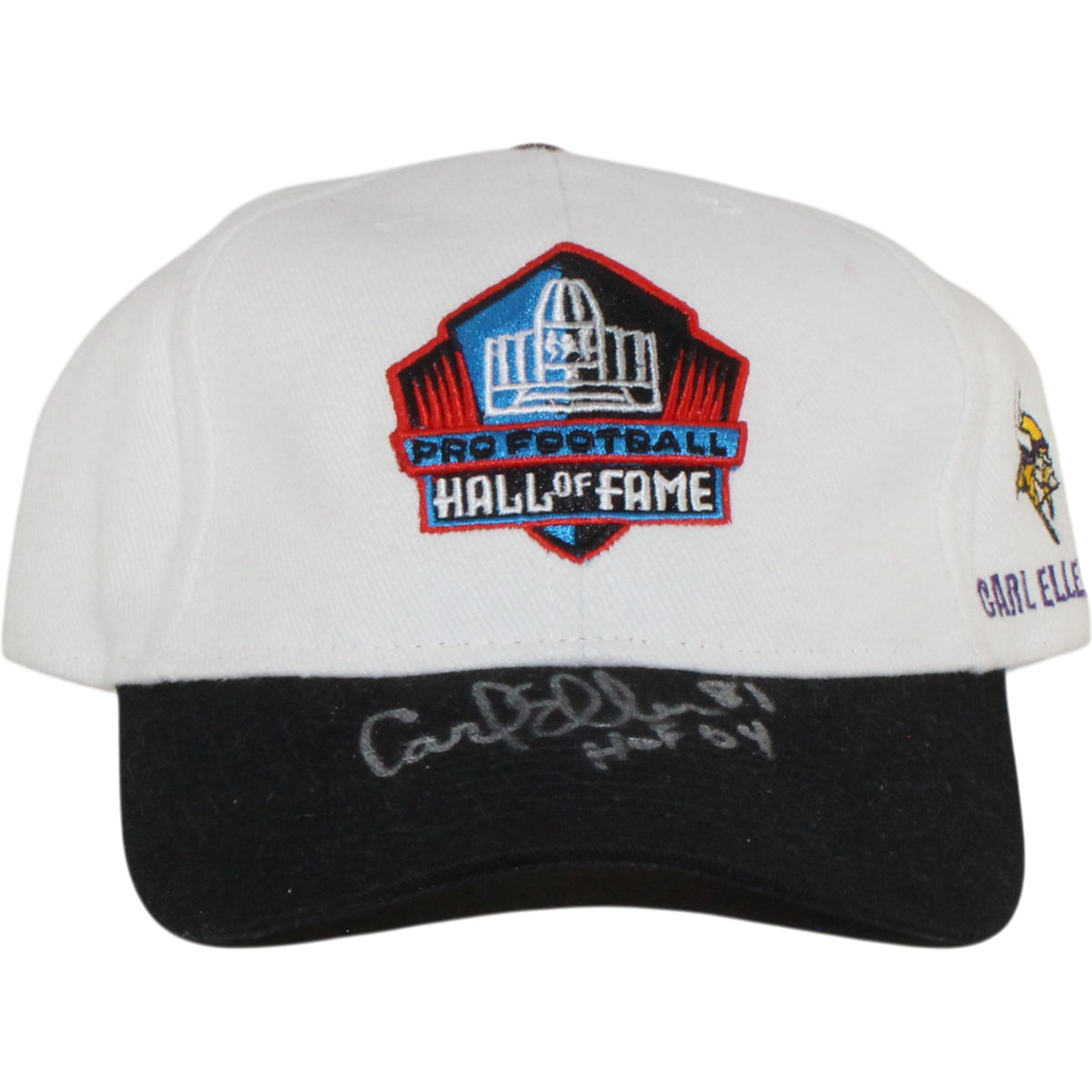 Carl Eller Hall Of Fame Signed Mini Helmet - Minnesota Vikings Class of 2004 Hat Beckett Beckett-Powers Sports Memorabilia