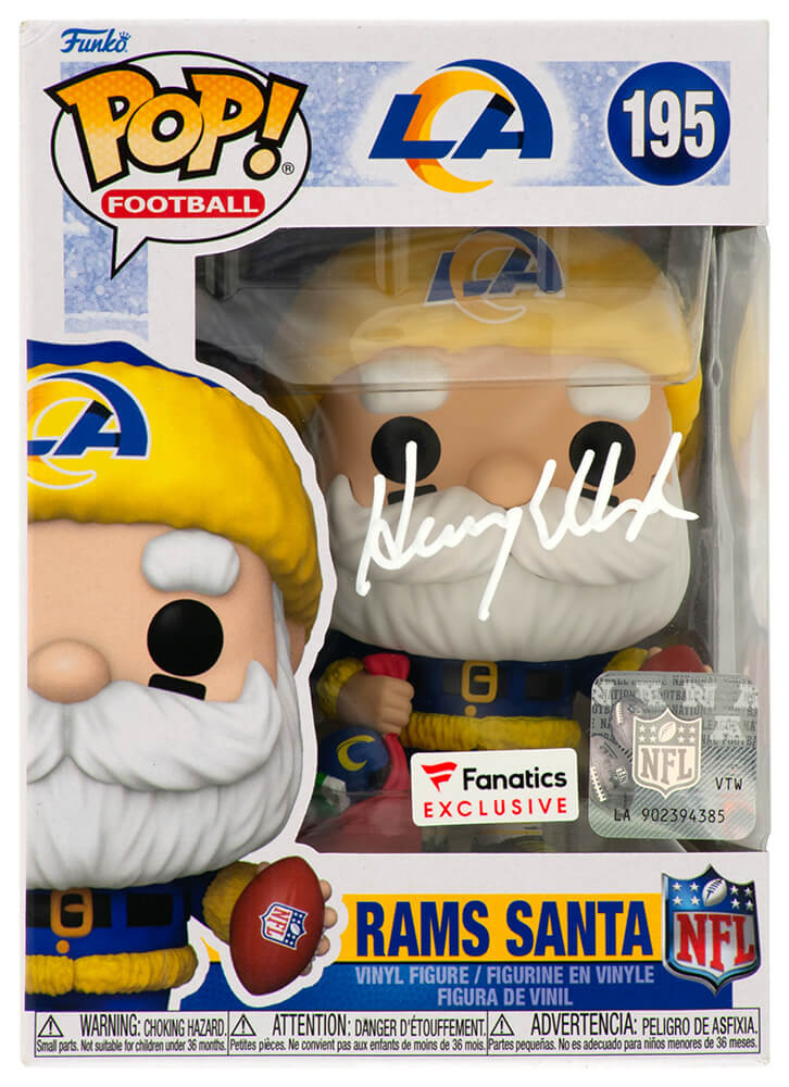 Henry Ellard Autographed Los Angeles Rams SANTA Funko Pop Doll #195-Powers Sports Memorabilia