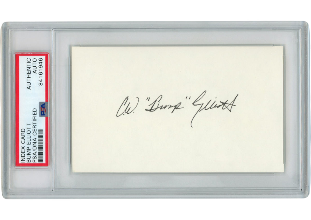 Bump Eliott Autograped/ Michigan Wolverines Signed Mini Helmet - Index Slabbed PSA PSA-Powers Sports Memorabilia