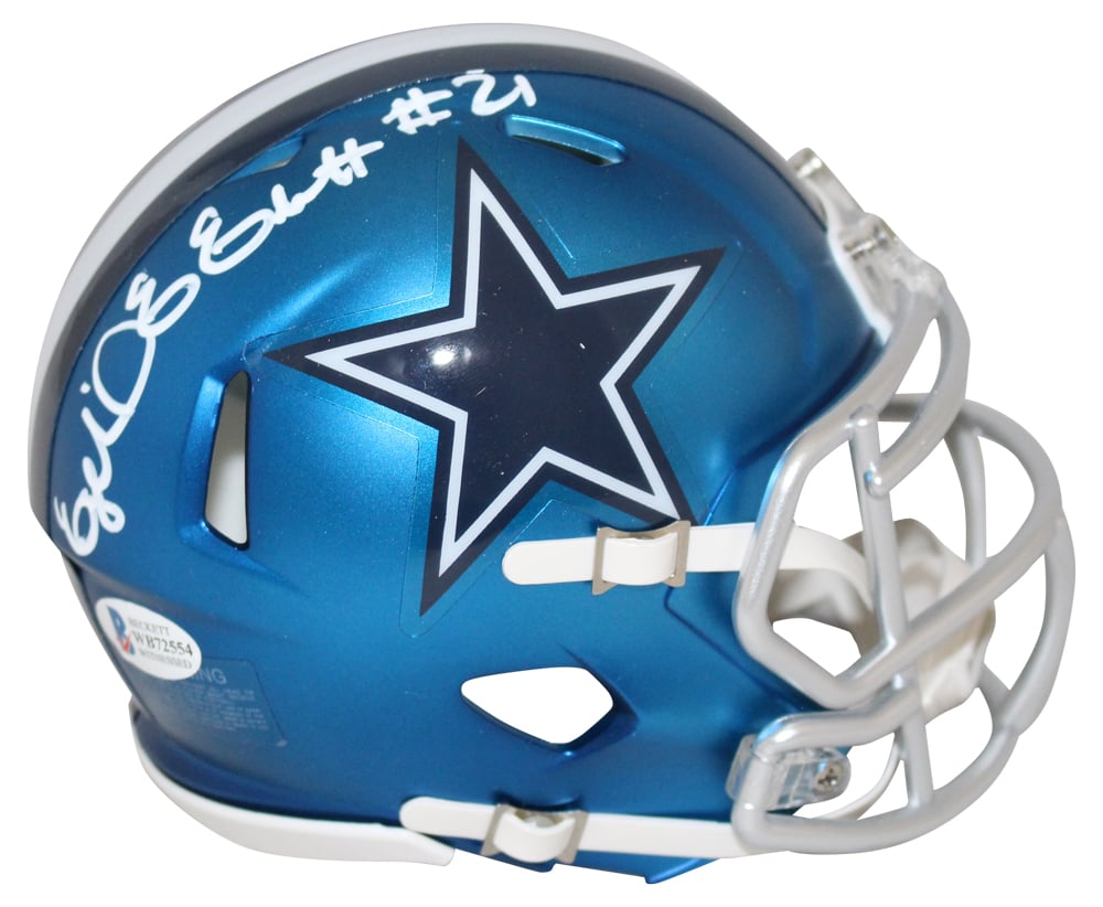 Ezekiel Elliott Dallas Cowboys Signed Mini Helmet - Blaze Beckett-Powers Sports Memorabilia