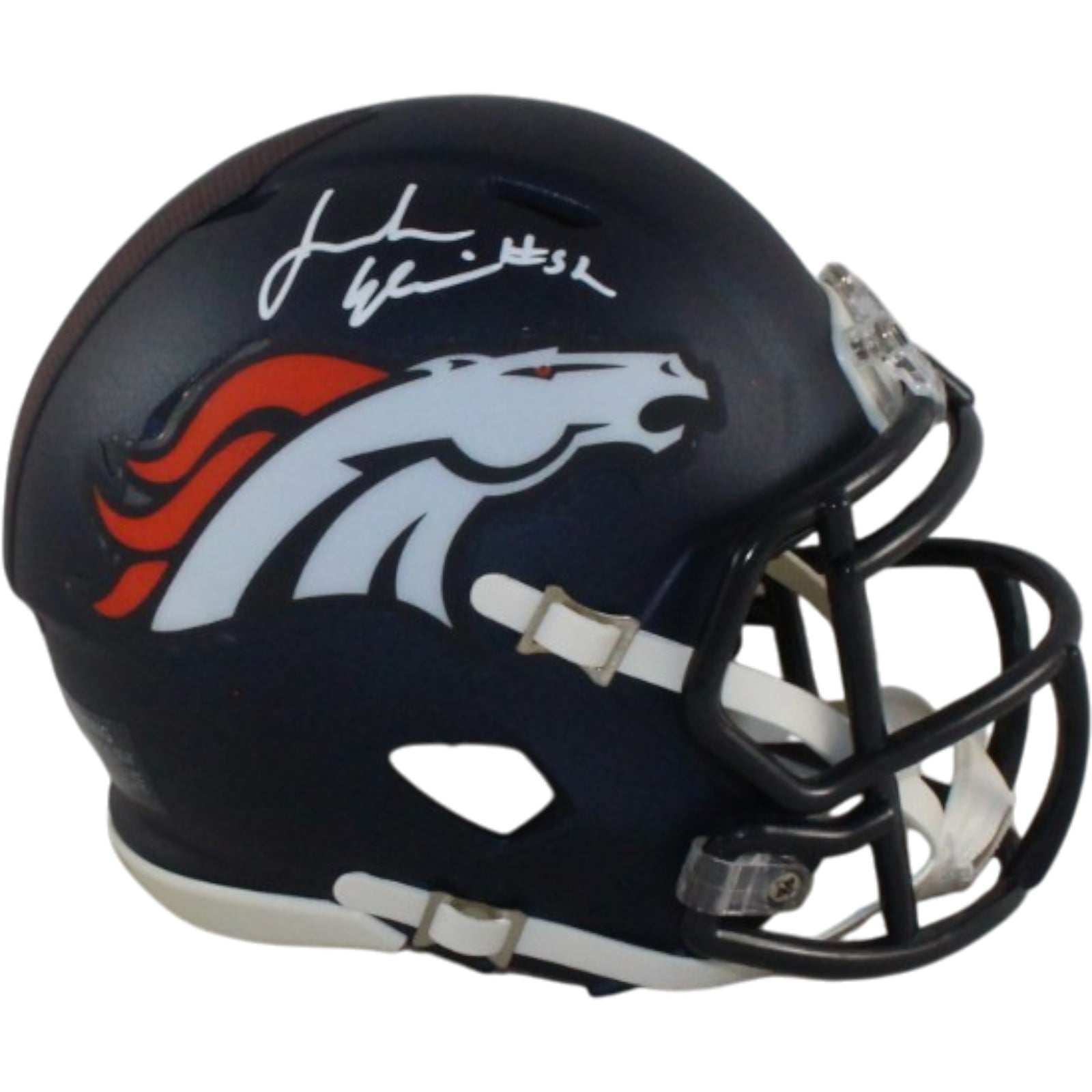 Jonah Elliss Signed Denver Broncos Mini Helmet – Beckett Witness Authenticated-Powers Sports Memorabilia
