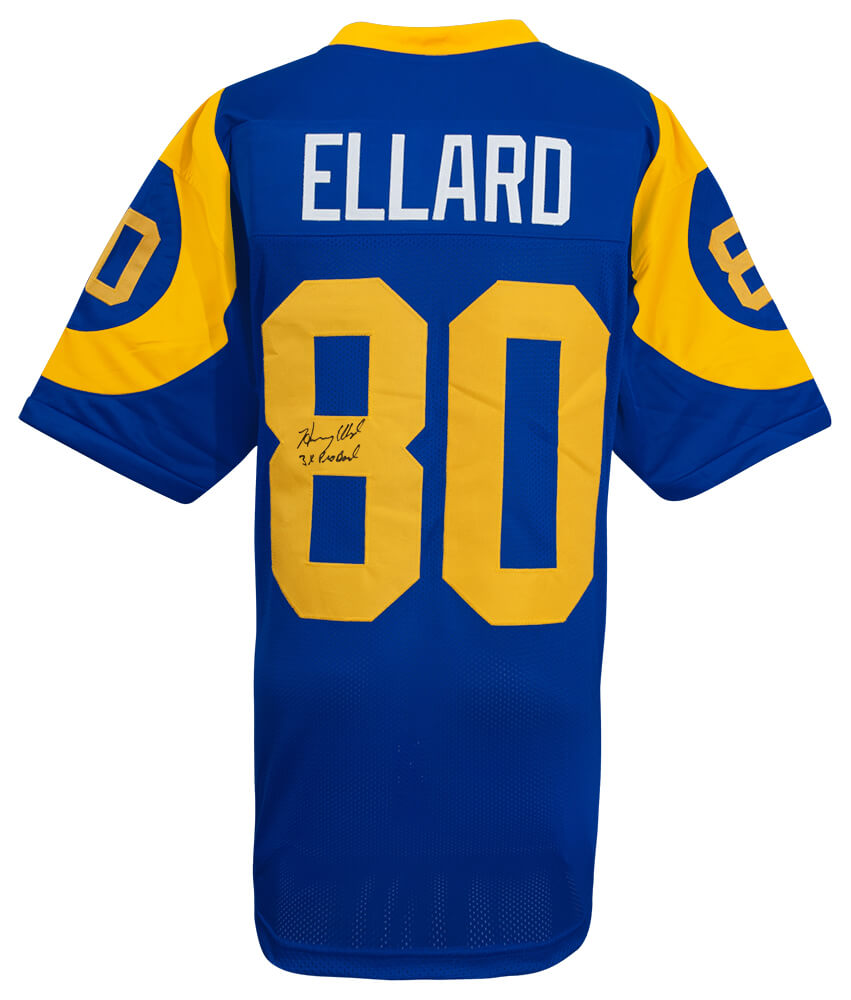 Henry Ellard Autographed Blue Custom Football Jersey with 3x Pro Bowl-Powers Sports Memorabilia