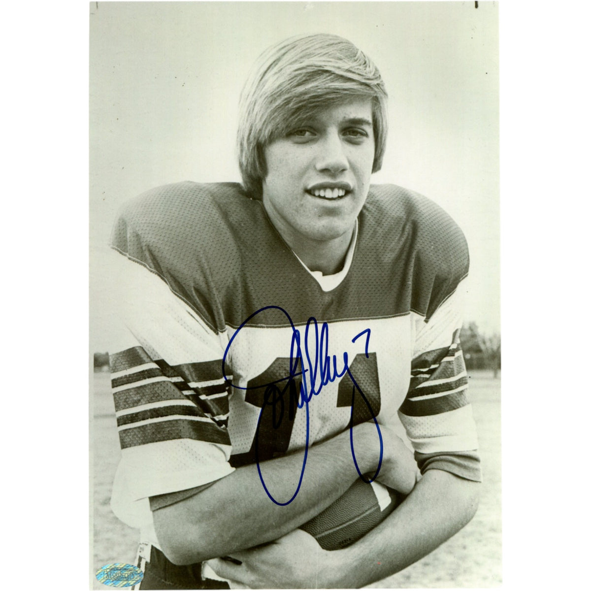 John Elway Stanford Cardinal Signed 8x10 Photo - B&W Mounted Memories-Powers Sports Memorabilia