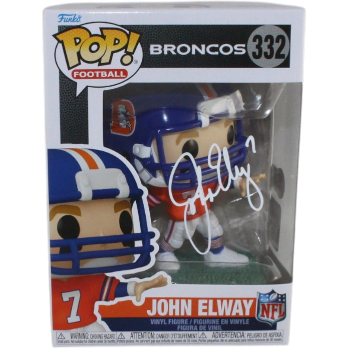 John Elway Signed Denver Broncos Funko Pop! #332 – White – Beckett Witness Authenticated-Powers Sports Memorabilia