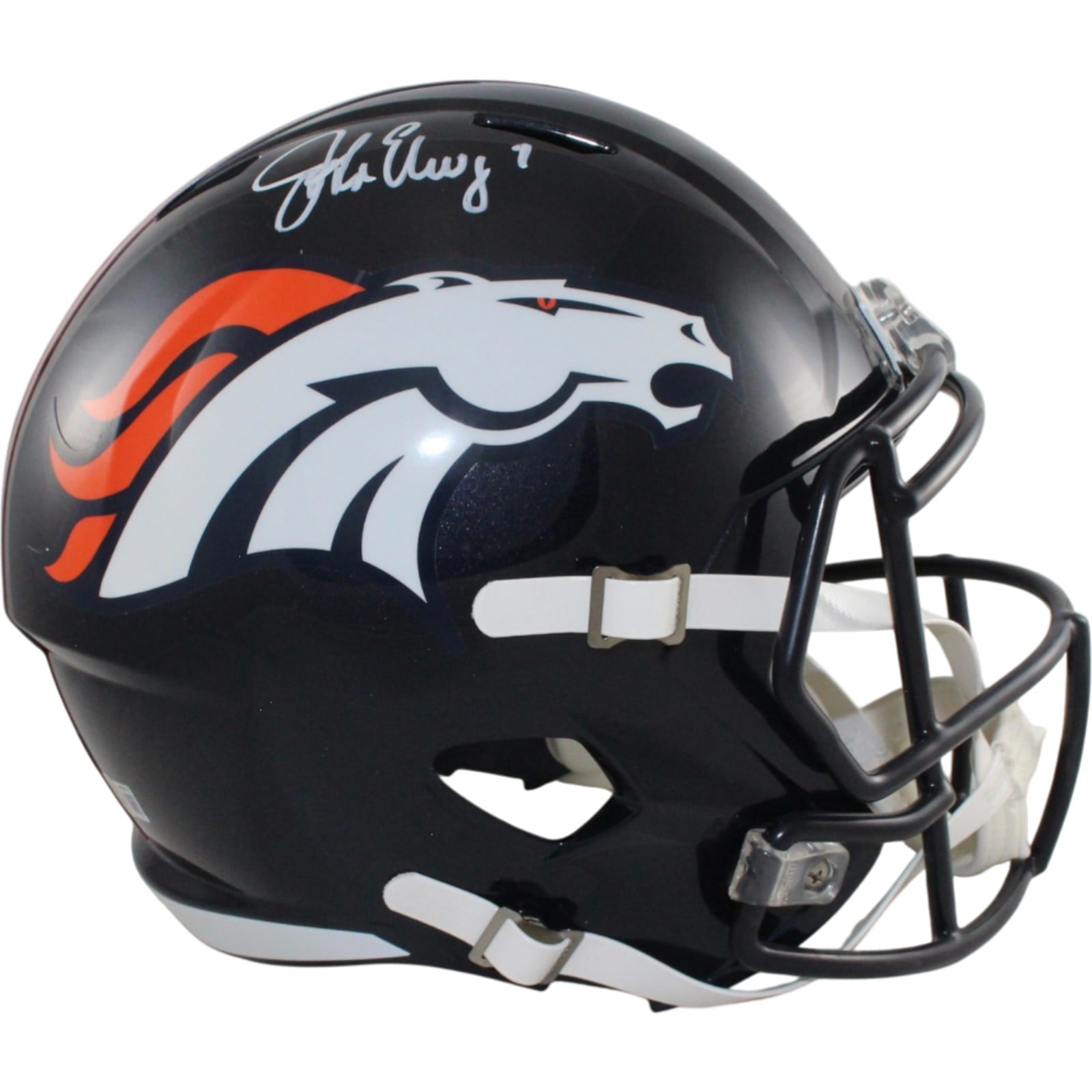 John Elway Autographed Denver Broncos Full-Size TB Helmet – Beckett Witness Authenticated-Powers Sports Memorabilia