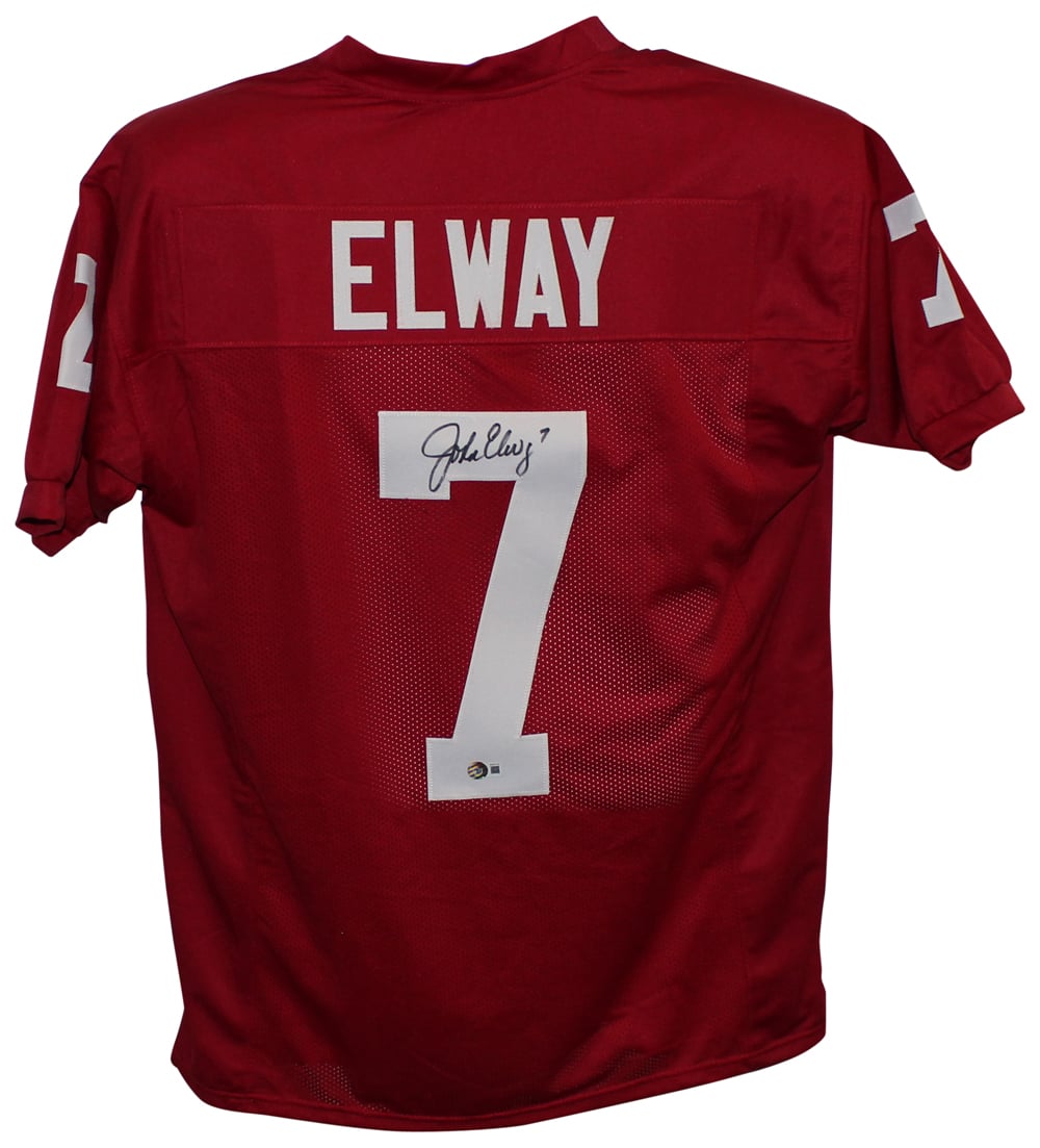 John Elway College Style Red Signed Jersey-Powers Sports Memorabilia