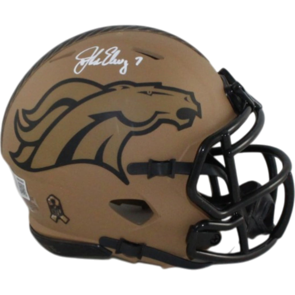 John Elway Signed Denver Broncos 23 STS Mini Helmet – Beckett Witness Authenticated-Powers Sports Memorabilia