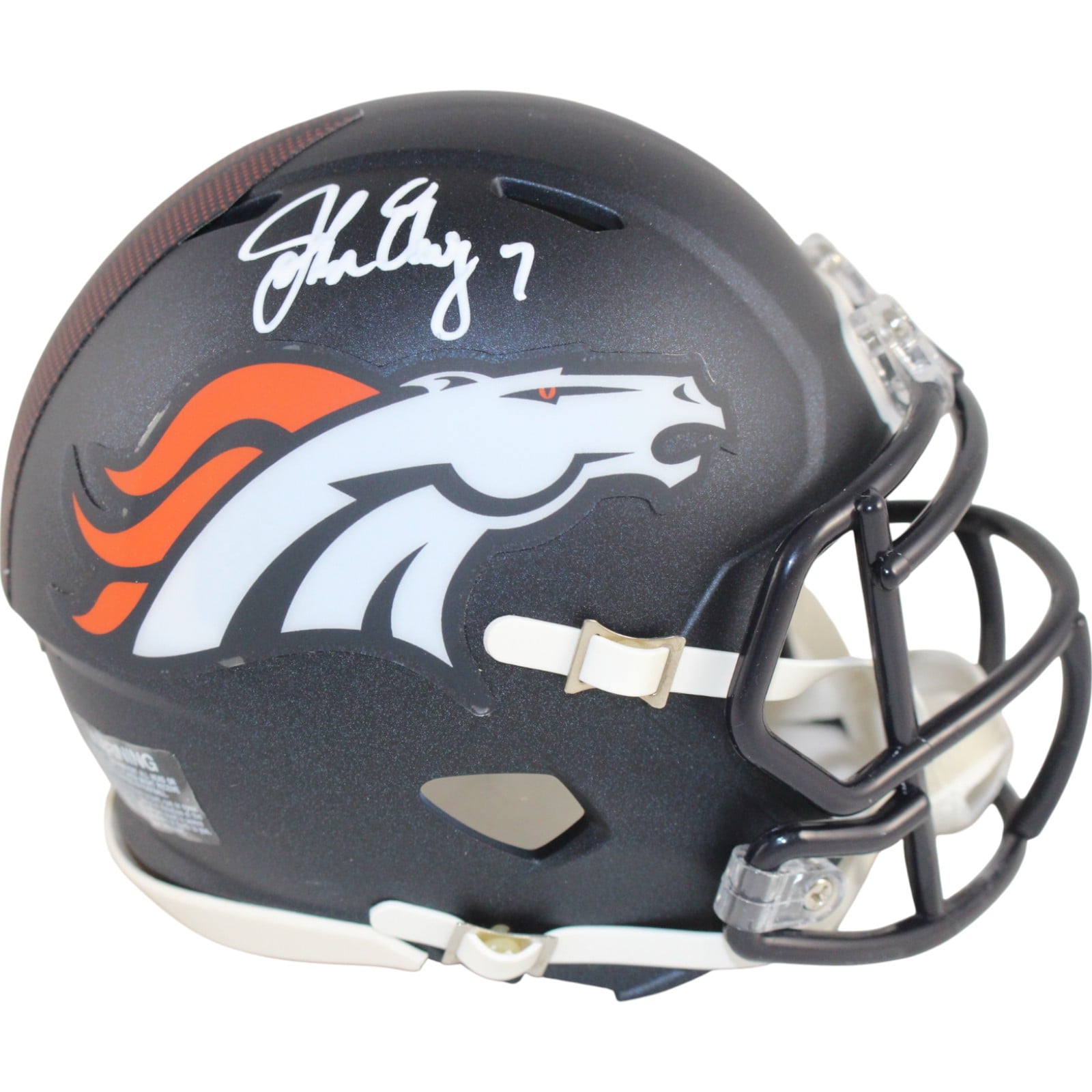 John Elway Signed Denver Broncos Spd Mini Helmet – Beckett Witness Authenticated-Powers Sports Memorabilia