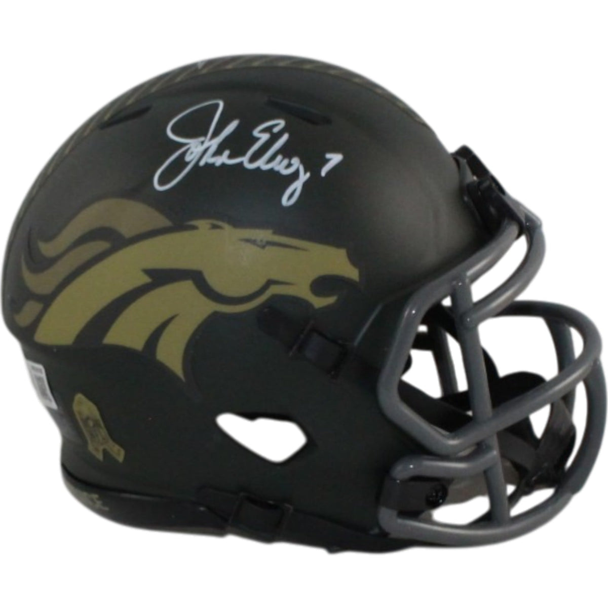 John Elway Signed Denver Broncos 25 STS Mini Helmet – Beckett Witness Authenticated-Powers Sports Memorabilia