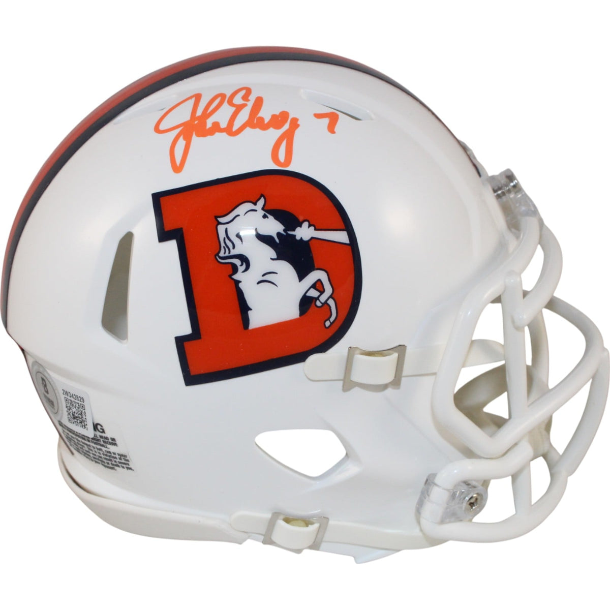 John Elway Signed Denver Broncos 23 Alt Mini Helmet – Beckett Authenticated-Powers Sports Memorabilia