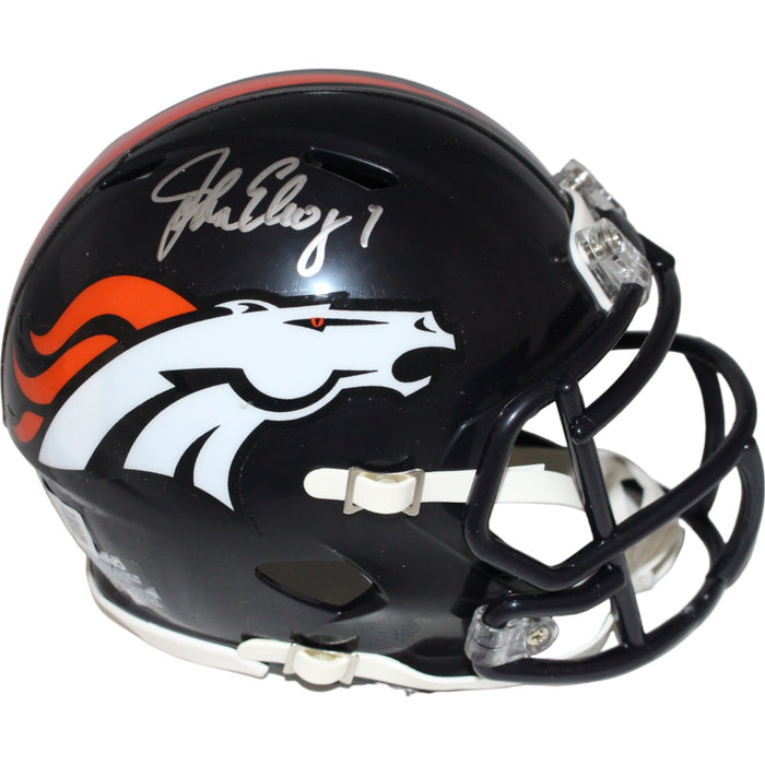 John Elway Signed Denver Broncos Mini Helmet – Beckett Authenticated-Powers Sports Memorabilia