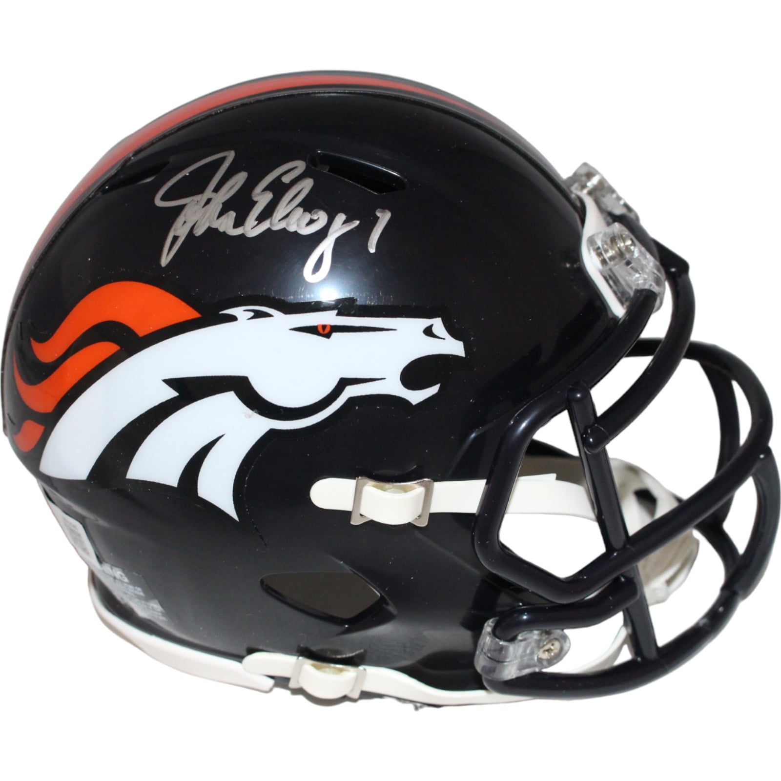 John Elway Signed Denver Broncos Mini Helmet – Beckett Authenticated-Powers Sports Memorabilia
