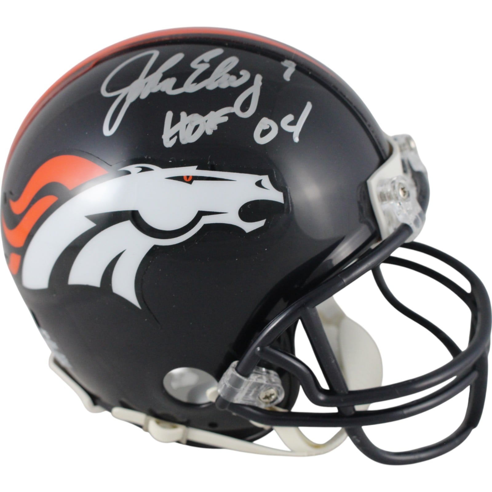 John Elway Signed Denver Broncos VSR4 TB 97-23 Mini Helmet HOF – Beckett Authenticated-Powers Sports Memorabilia
