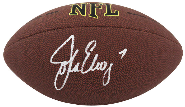 John Elway Autographed Wilson Super Grip Full Size NFL Football-Powers Sports Memorabilia