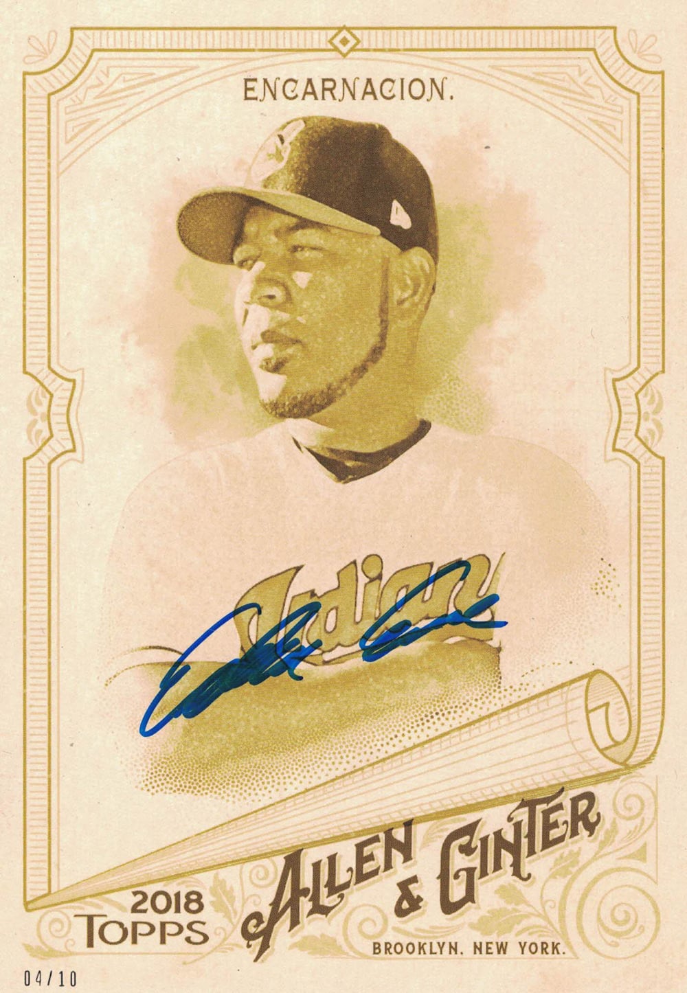Edwin Encarnacion Cleveland Indians Signed Card - 5x7 Topps Allen & Ginters JSA JSA-Powers Sports Memorabilia