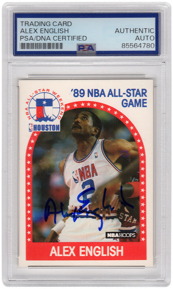 Alex English Denver Nuggets Autographed 1989 90 NBA Hoops All Star Game-Powers Sports Memorabilia