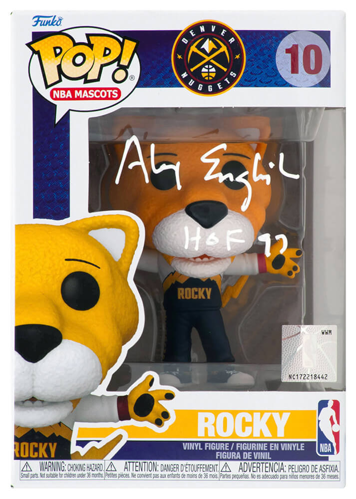 Alex English Denver Nuggets Autographed 'Rocky' Mascot Funko Pop #10-Powers Sports Memorabilia