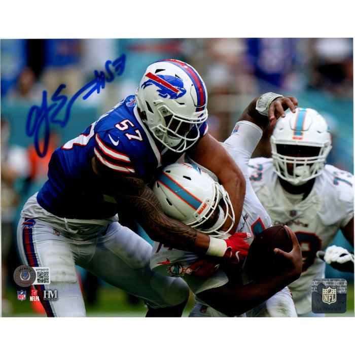 AJ Epenesa Signed Buffalo Bills 8x10 Photo – Beckett Witness Authenticated