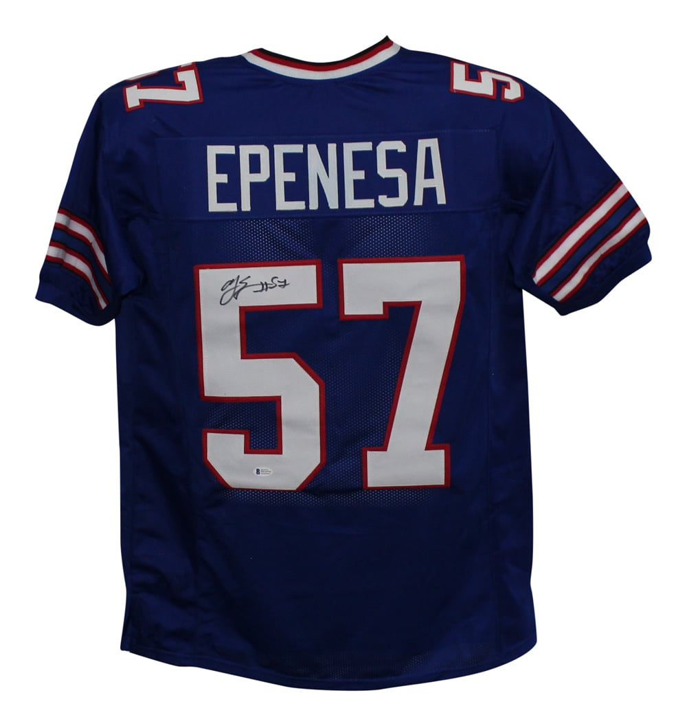 AJ Epenesa Signed Pro Style Blue XL Jersey – Beckett Authenticated-Powers Sports Memorabilia