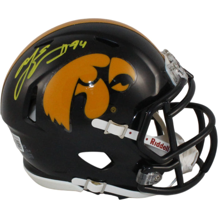 AJ Epenesa Signed Iowa Hawkeyes Mini Helmet – Beckett Witness Authenticated-Powers Sports Memorabilia