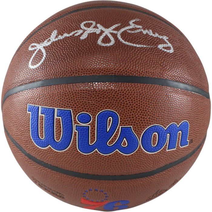 Julius Erving Signed Philadelphia 76ers Logo Basketball – Beckett Authenticated-Powers Sports Memorabilia