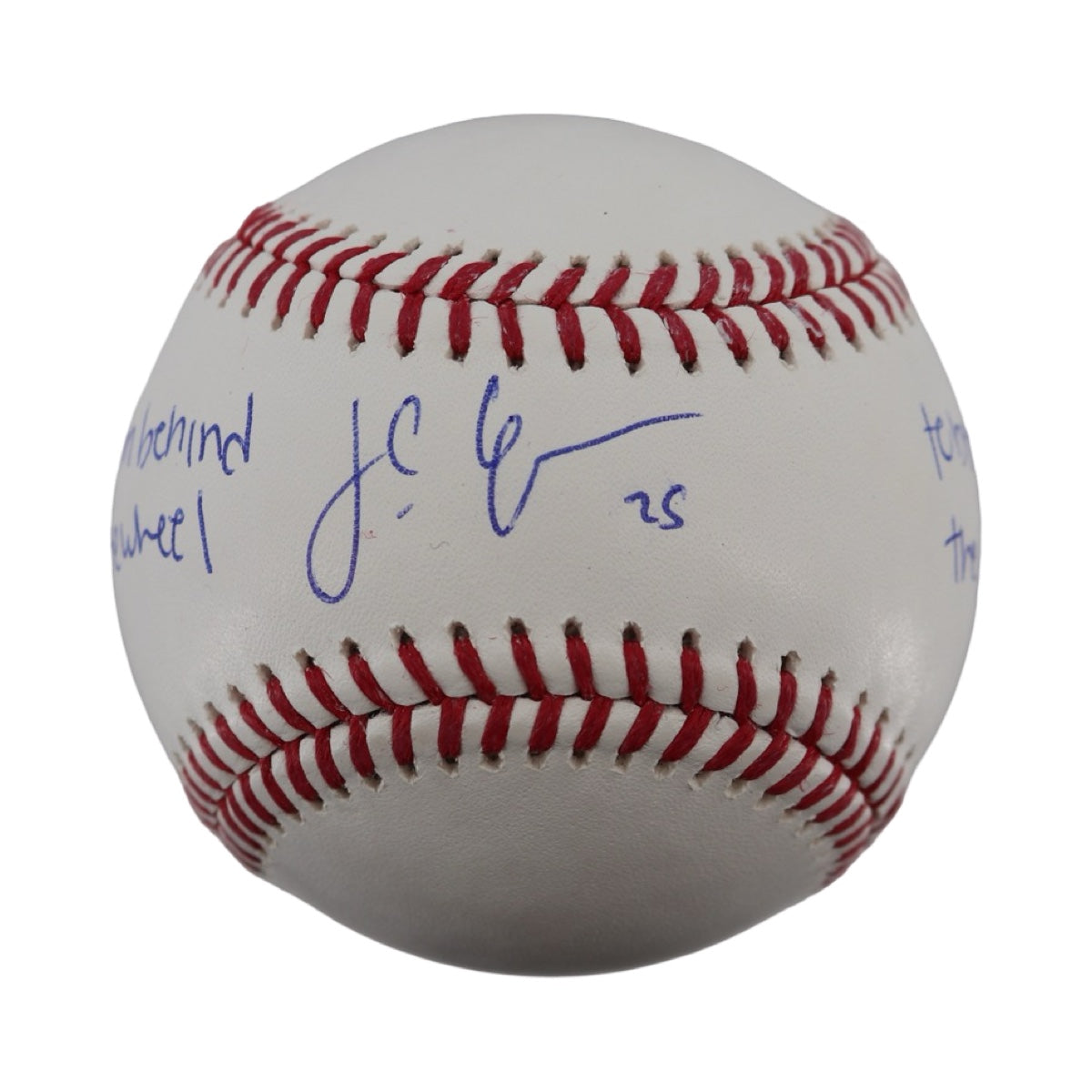 JC Escarra New York Yankees Signed Inscribed From Behind The Wheel to Behind The Plate OMLB Baseball-Powers Sports Memorabilia