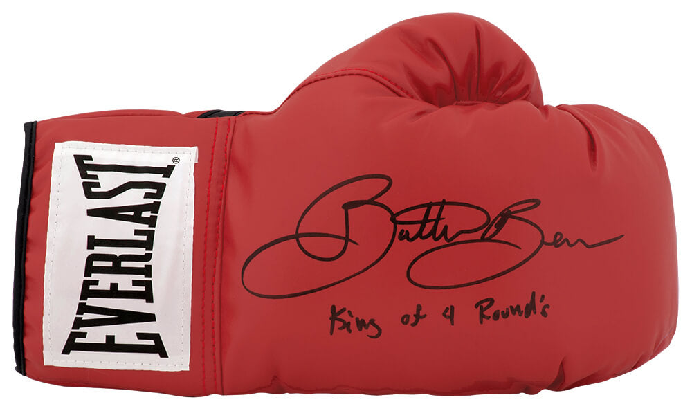 Eric 'Butterbean' Esch Autographed Everlast Red Boxing Glove with King of 4 Rounds-Powers Sports Memorabilia