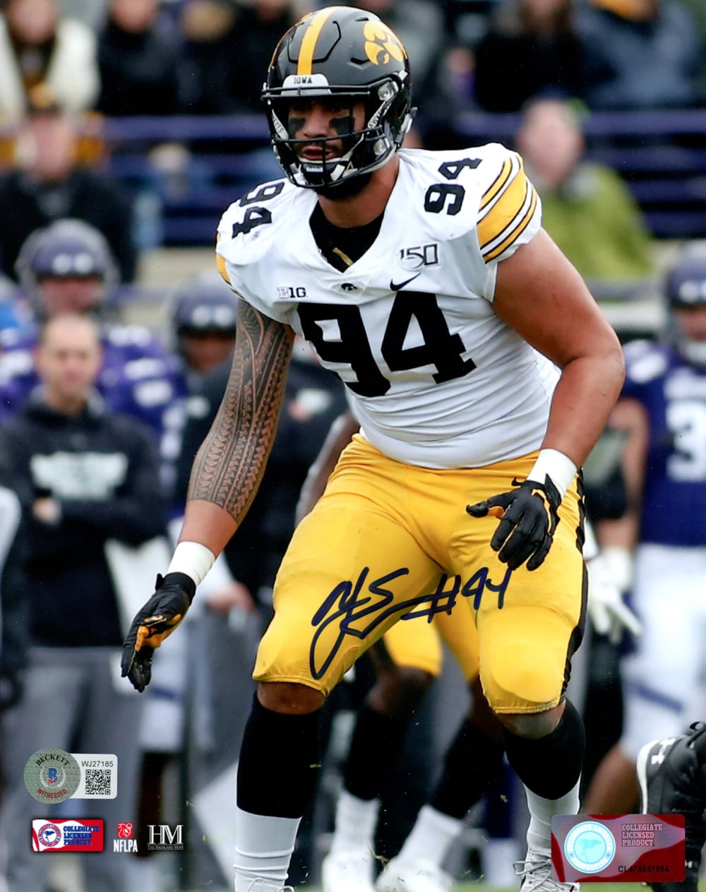A.J. Epenesa Iowa Hawkeyes Signed 8x10 Photo BAS-Powers Sports Memorabilia