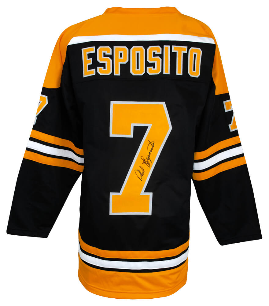 Phil Esposito Autographed Black Custom Hockey Jersey-Powers Sports Memorabilia