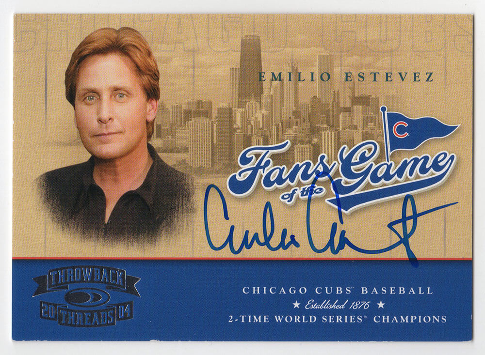 Emilio Estevez Autographed 2004 Donruss Threads Fans of the Game Trading Card #201-Powers Sports Memorabilia