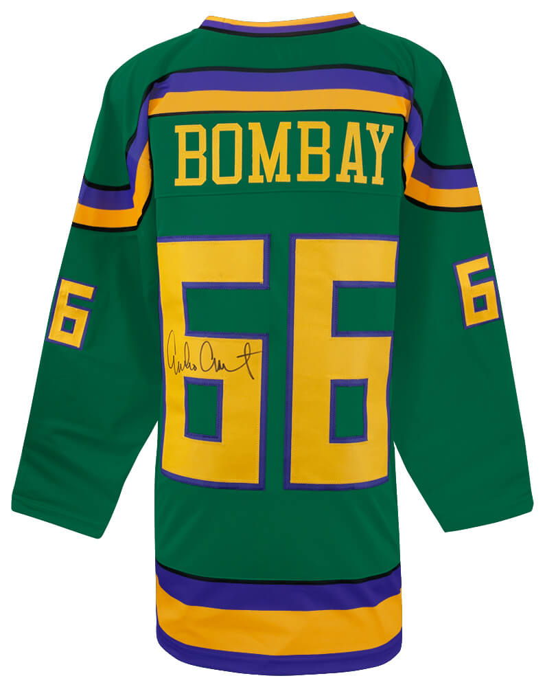 Emilio Estevez Autographed Green Custom Hockey Jersey-Powers Sports Memorabilia