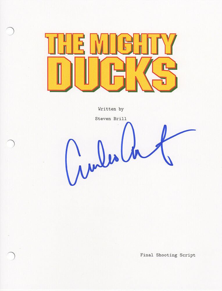 Emilio Estevez Autographed Mighty Ducks Movie Script Cover Page