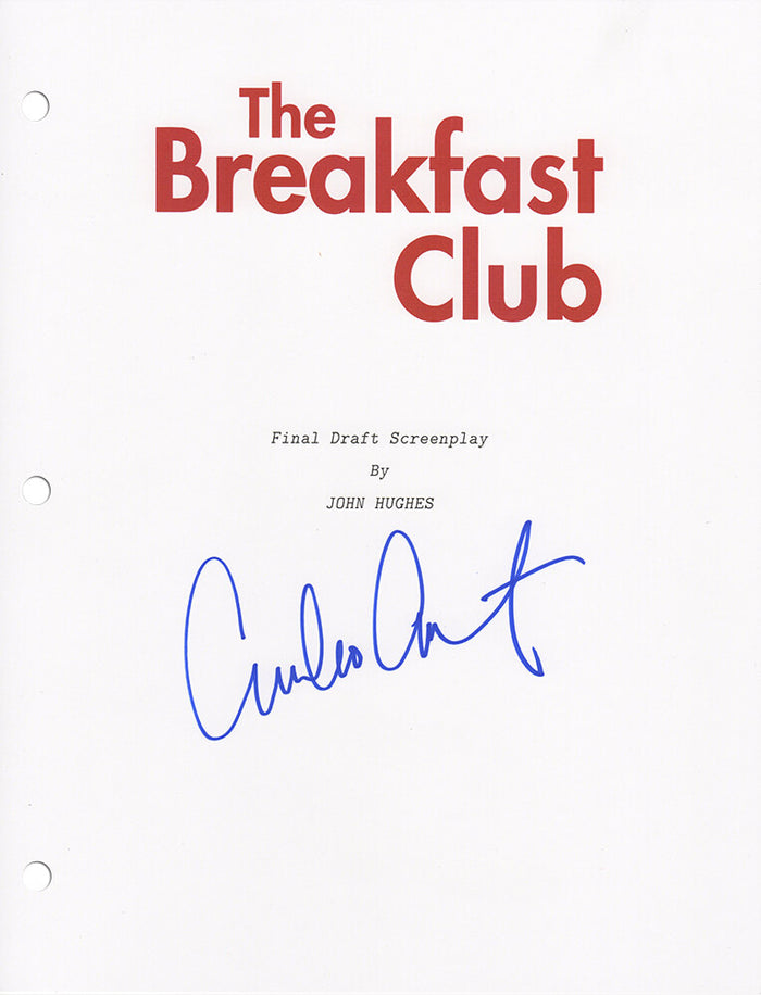 Emilio Estevez Autographed The Breakfast Club Movie Script Cover Page-Powers Sports Memorabilia