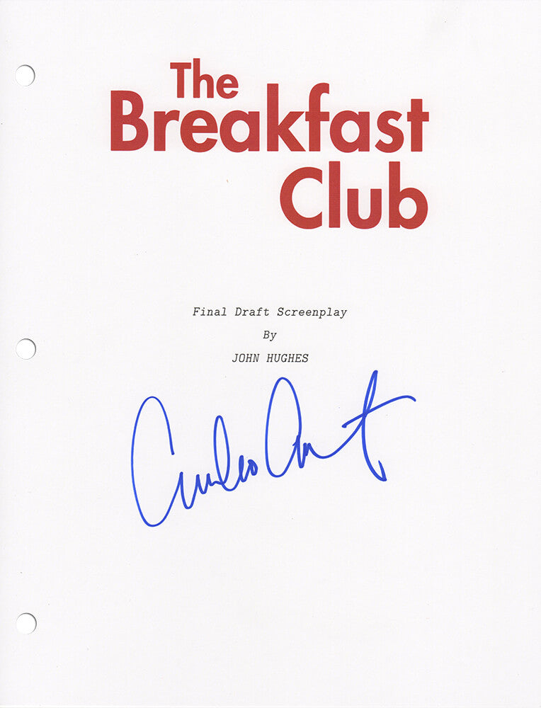 Emilio Estevez Autographed The Breakfast Club Movie Script Cover Page-Powers Sports Memorabilia