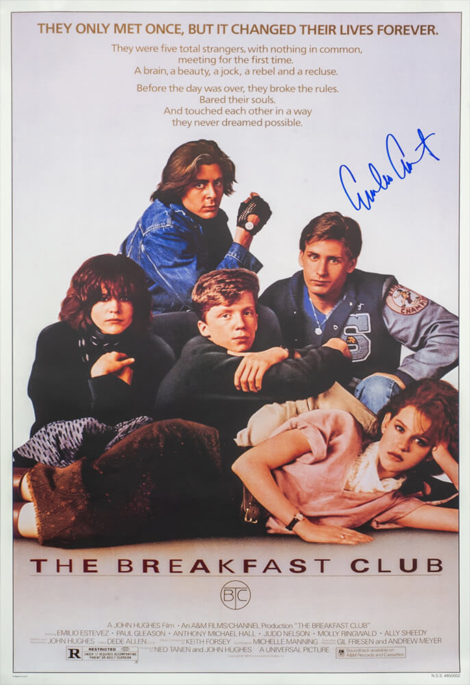 Emilio Estevez Autographed The Breakfast Club 27x40 Full Size Movie Poster-Powers Sports Memorabilia