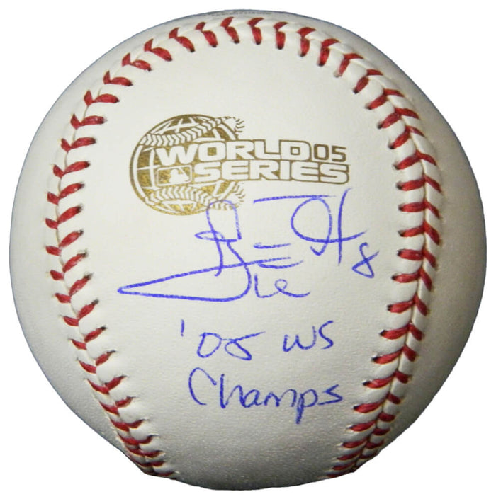 Carl Everett Autographed Rawlings Official 2005 World Series Baseball with 05 WS Champs-Powers Sports Memorabilia