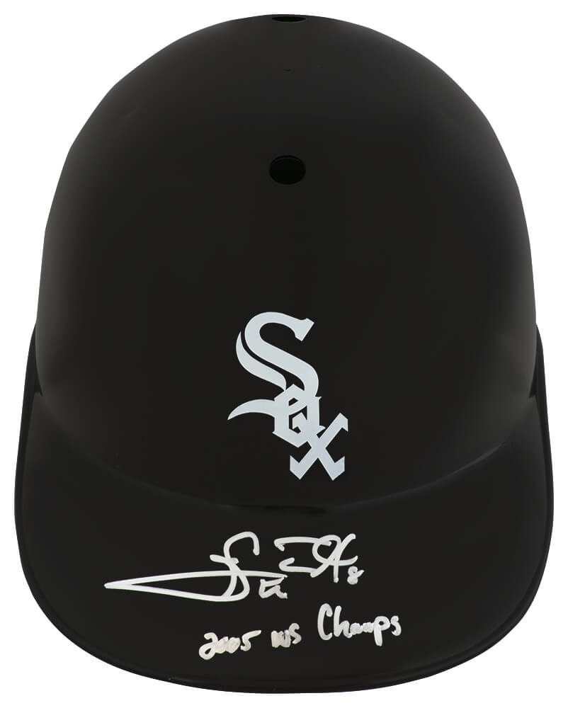 Carl Everett Autographed Chicago White Sox Souvenir Replica Batting Helmet with 05 WS Champs-Powers Sports Memorabilia