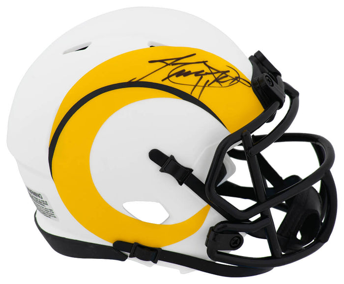 Jim Everett Autographed Los Angeles Rams LUNAR Riddell Speed Mini Helmet-Powers Sports Memorabilia