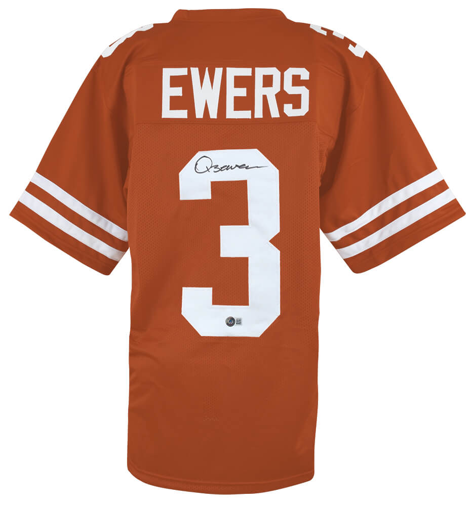 Quinn Ewers Autographed Orange Custom College Football Jersey (Beckett)