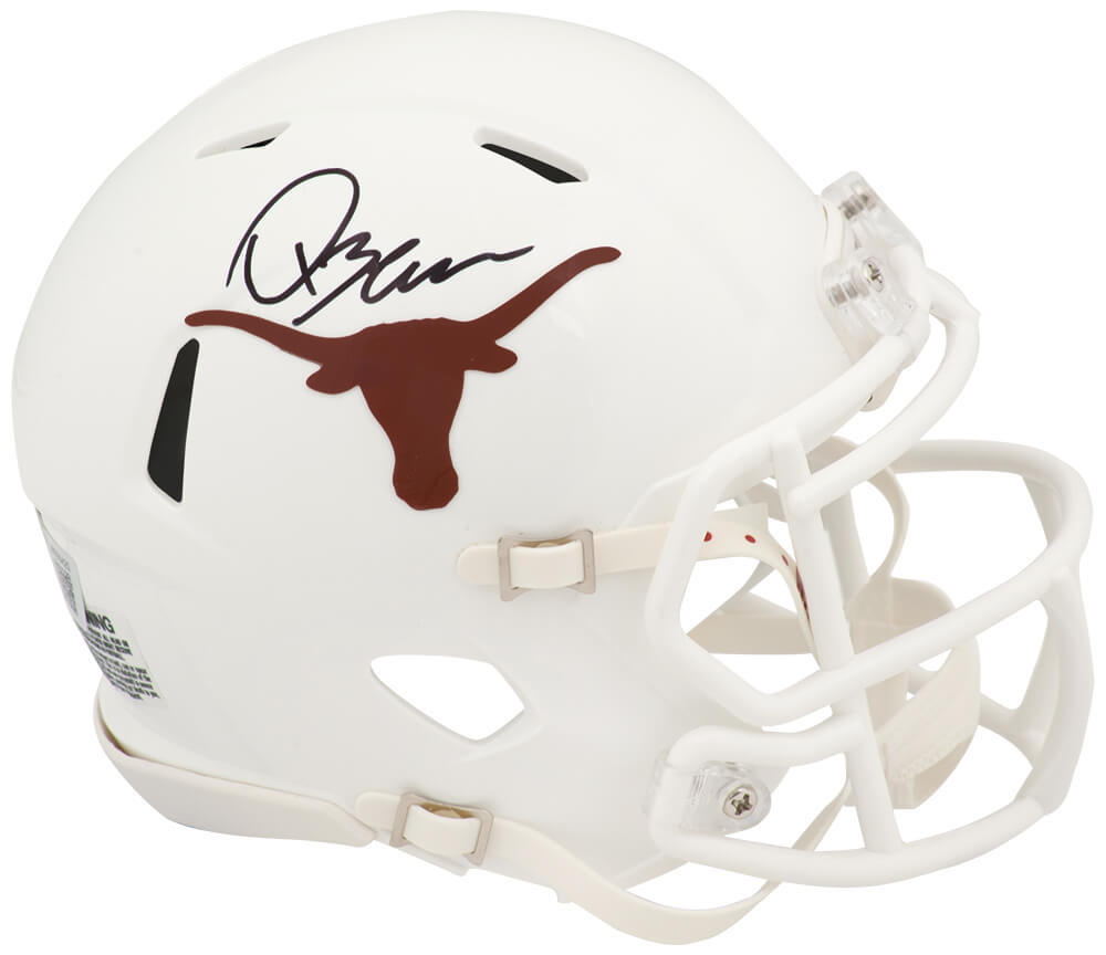 Quinn Ewers Autographed Texas Longhorns Riddell Speed Mini Helmet-Powers Sports Memorabilia