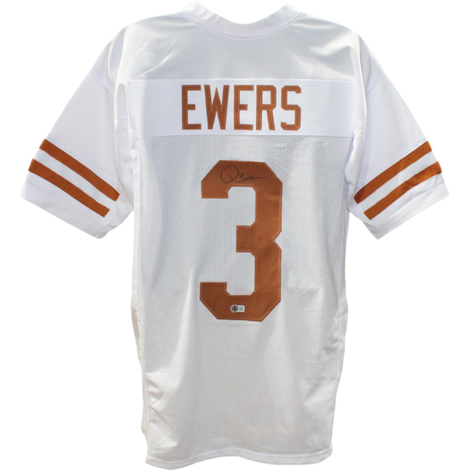 Quinn Ewers Signed College Style White Jersey – Beckett Authenticated-Powers Sports Memorabilia