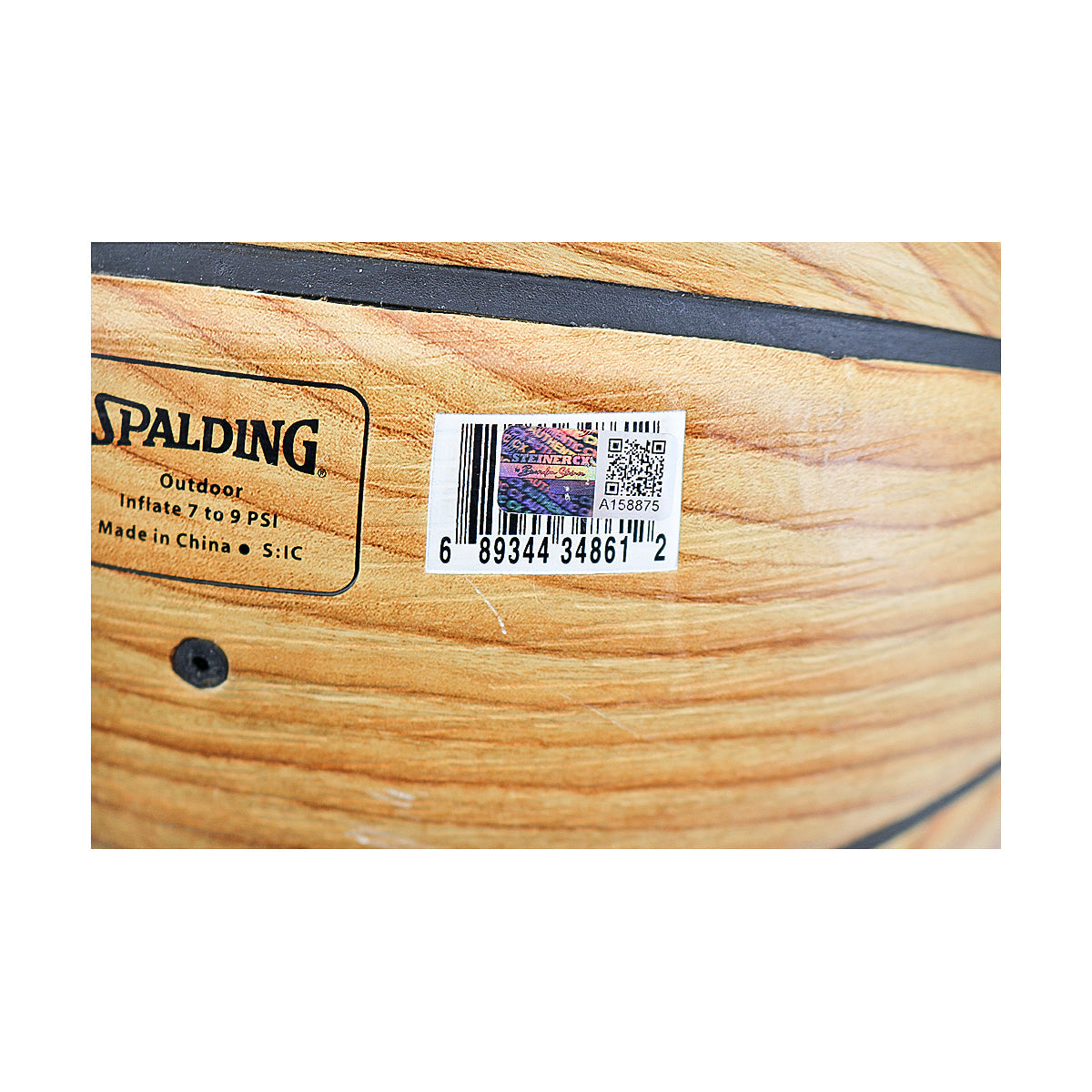 Patrick Ewing New York Knicks Signed Spalding Hardwood Design Knicks Logo Basketball-Powers Sports Memorabilia