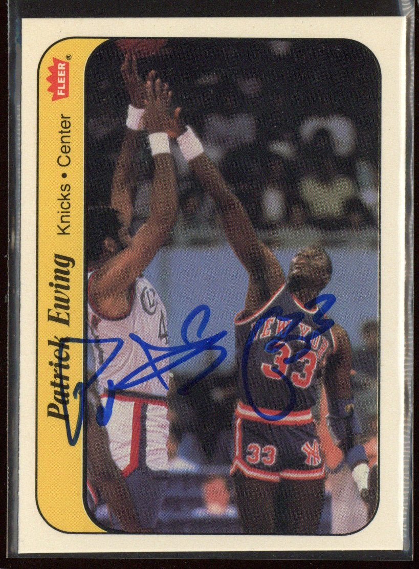 Patrick Ewing New York Knicks Signed 1986 Fleer Sticker 6 of 11 Card-Powers Sports Memorabilia