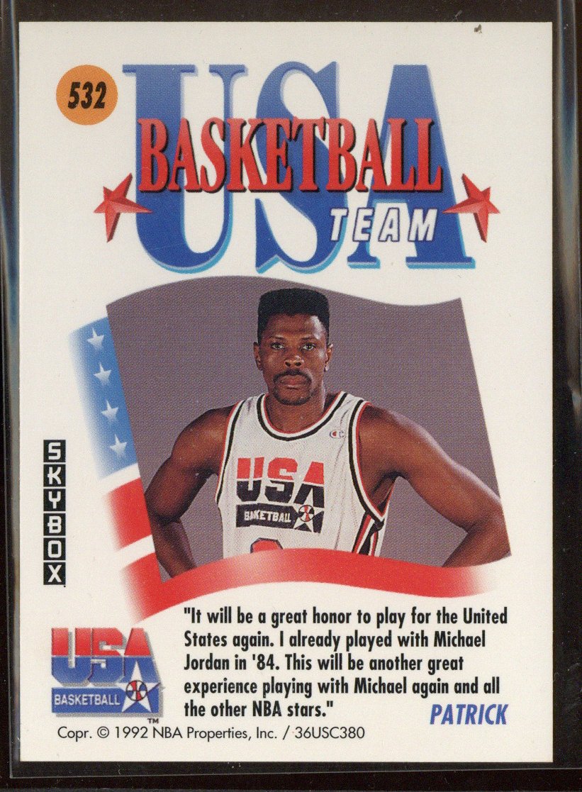 Patrick Ewing New York Knicks Dream Team Signed 1991-92 Skybox #532 Barcelona '92 Card-Powers Sports Memorabilia