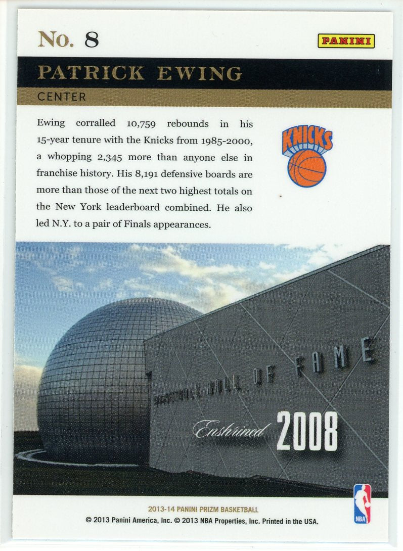 2013 Panini Prizm Hall Monitors Patrick Ewing Card Signed Sticker Auto-Powers Sports Memorabilia