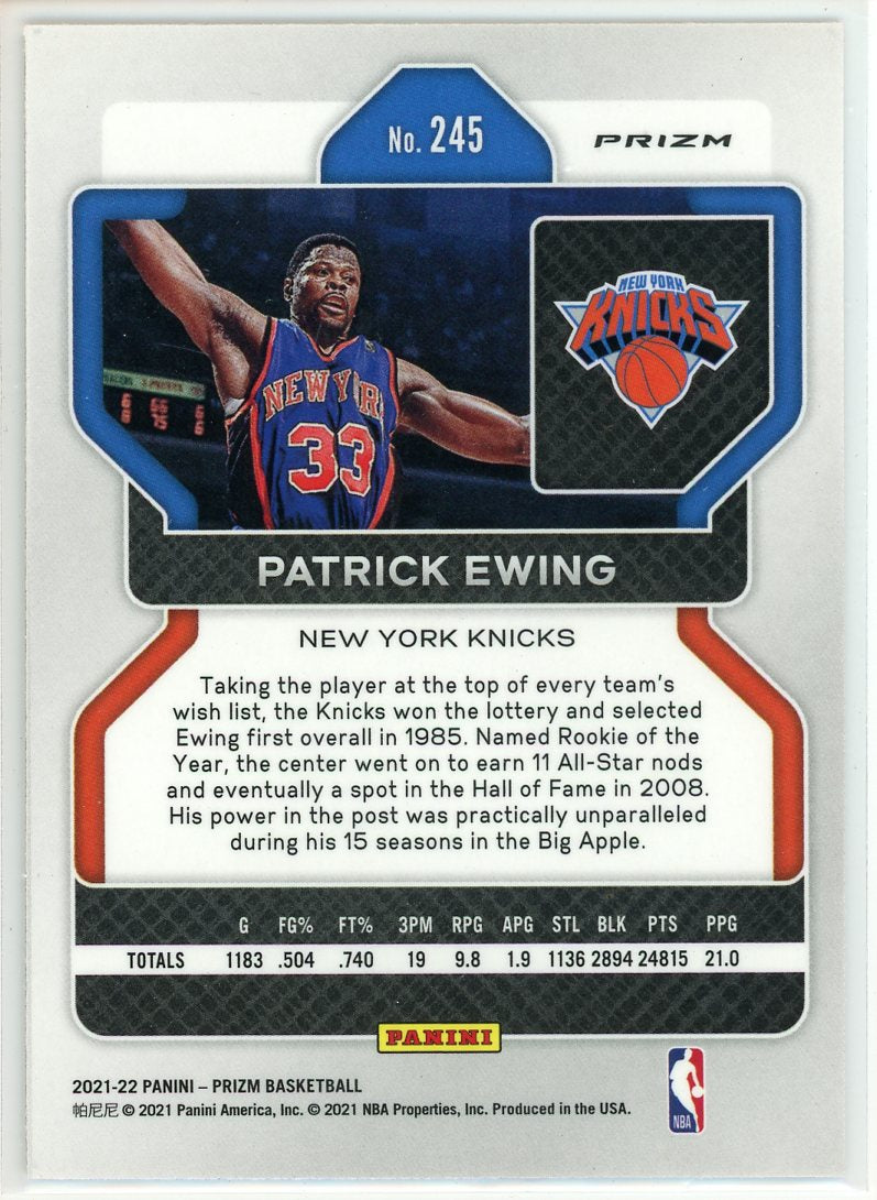 2021 Panini Prizm Patrick Ewing Silver Card Signed Sticker Auto-Powers Sports Memorabilia