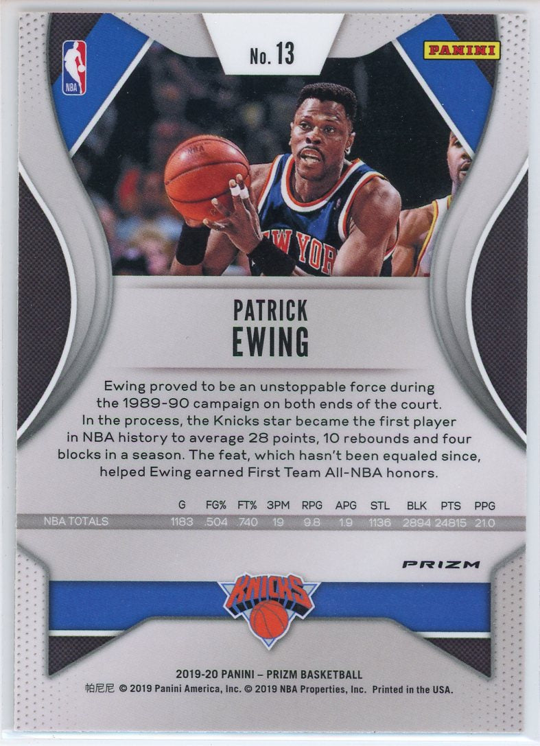 2019 Panini Prizm Patrick Ewing Silver Card Signed Sticker Auto-Powers Sports Memorabilia